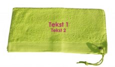 B50100.102.LIME Handdoek lime met 2 tekstlijnen
