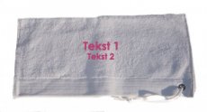Handdoek wit met 2 tekstlijnen