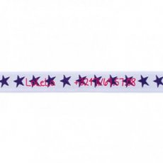 ABS12LP Lila armbandje met paarse sterren met naam/ telefoonnummer