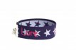 ABS13PL Paars armbandje met lila sterren met naam/ telefoonnummer