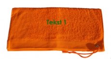 Handdoek oranje met 1 tekstlijn