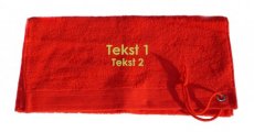 B50100.102.RO Handdoek rood met 2 tekstlijnen