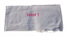 Badhanddoek wit met 1 tekstlijn